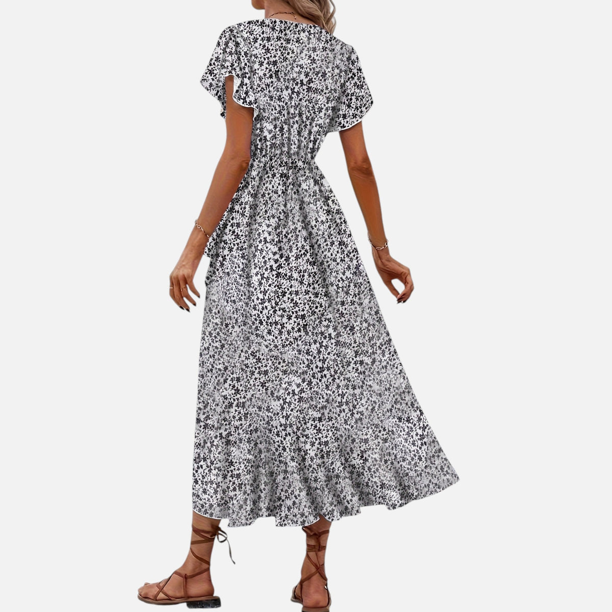 Montavero | Robe Femme Manches Courtes – Silhouette Col V Raffinée
