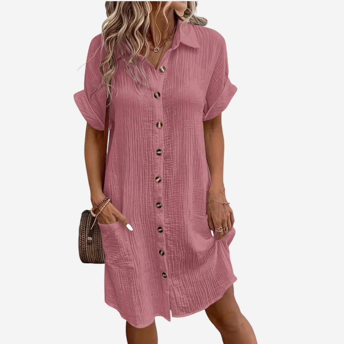Montavero | Robe Chemise Femme – Style Coton Mélangé Héritage Minimaliste