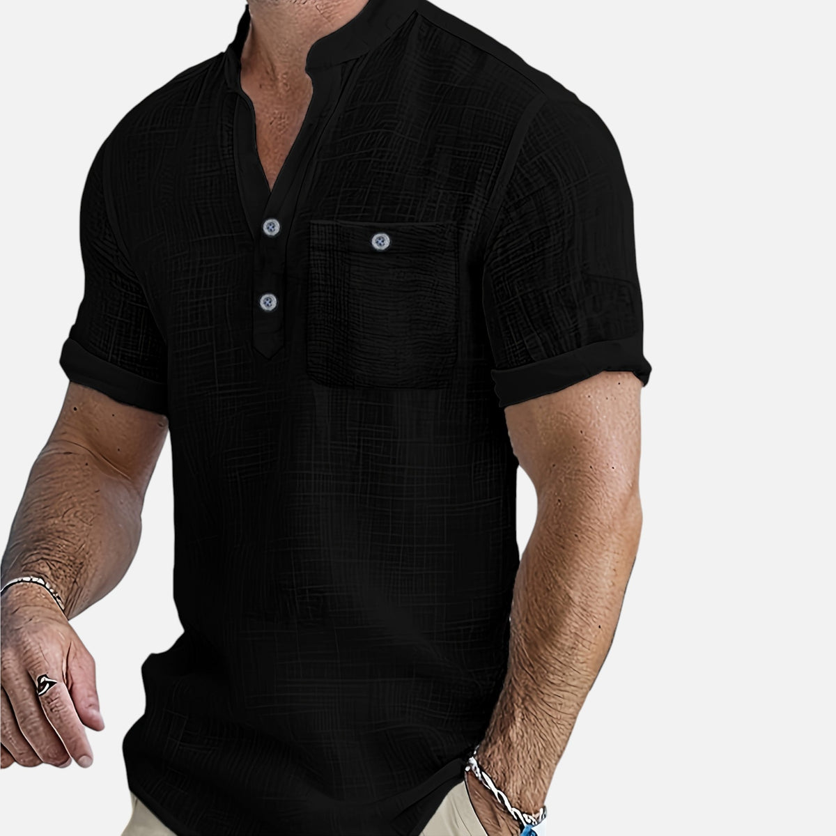 Montavero | Chemise Homme Été – Style Minimaliste Col Ouvert