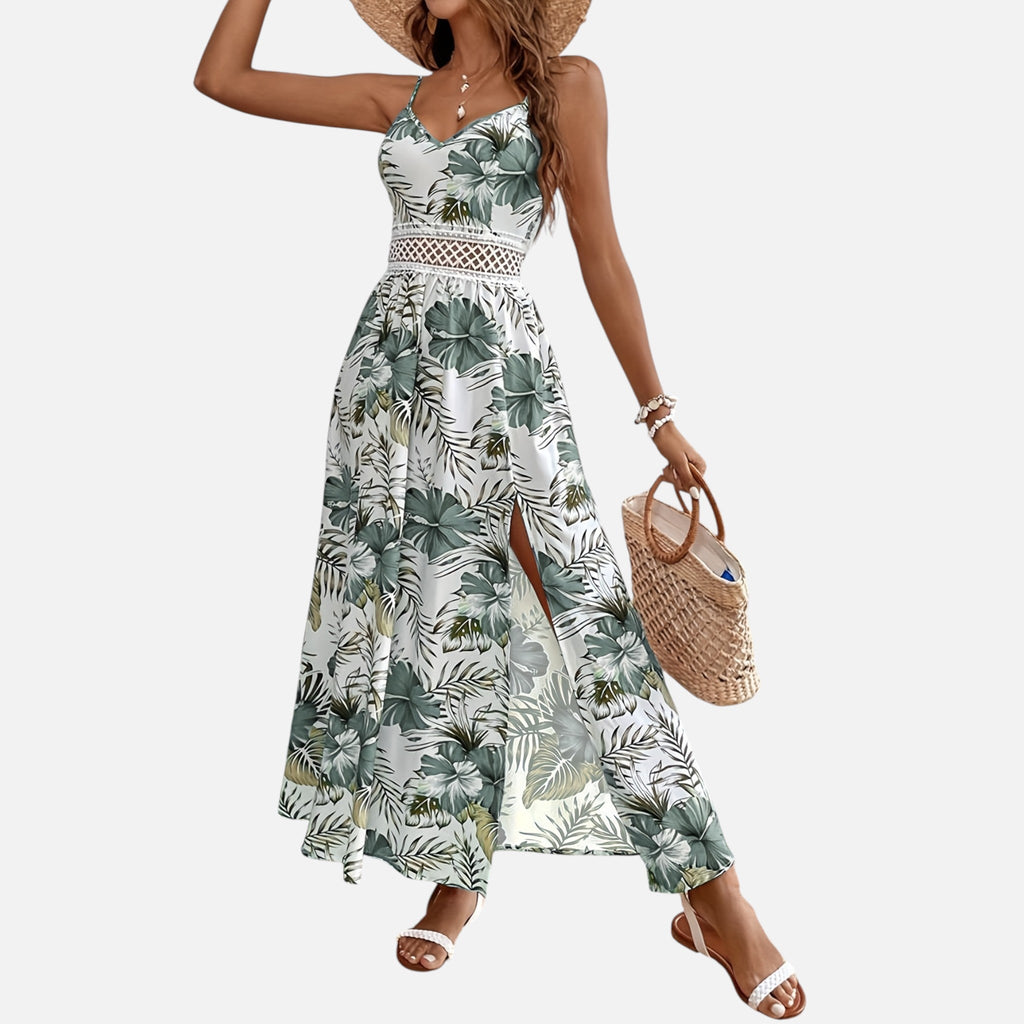 Montavero | Robe Femme Bretelles Fines – Imprimé Floral Élégant