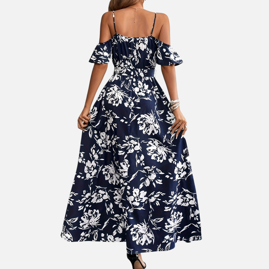 Montavero | Robe Femme Épaules Dénudées – Imprimé Floral Élégant