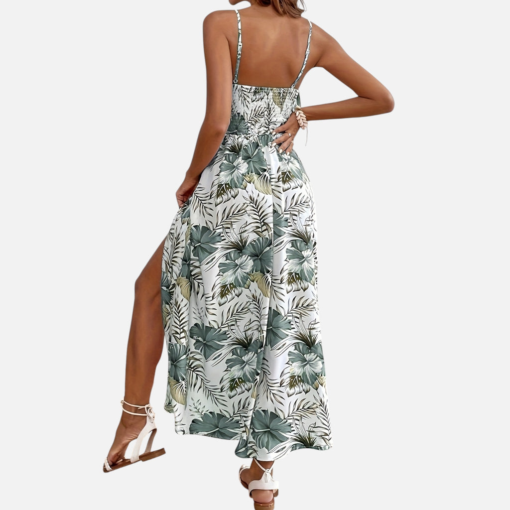 Montavero | Robe Femme Bretelles Fines – Imprimé Floral Élégant