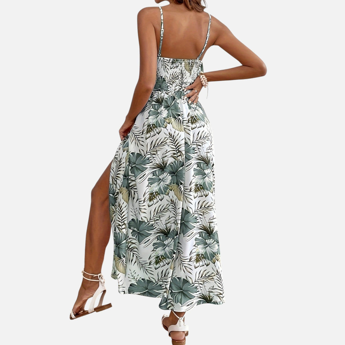 Montavero | Robe Femme Bretelles Fines – Imprimé Floral Élégant