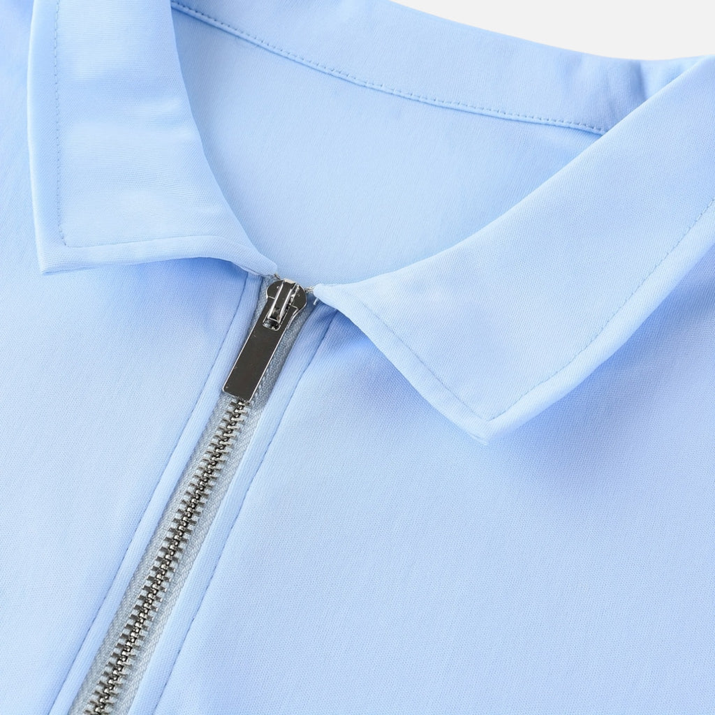 Montavero | Chemise Homme Manches Courtes – Style Col Zippé Raffiné