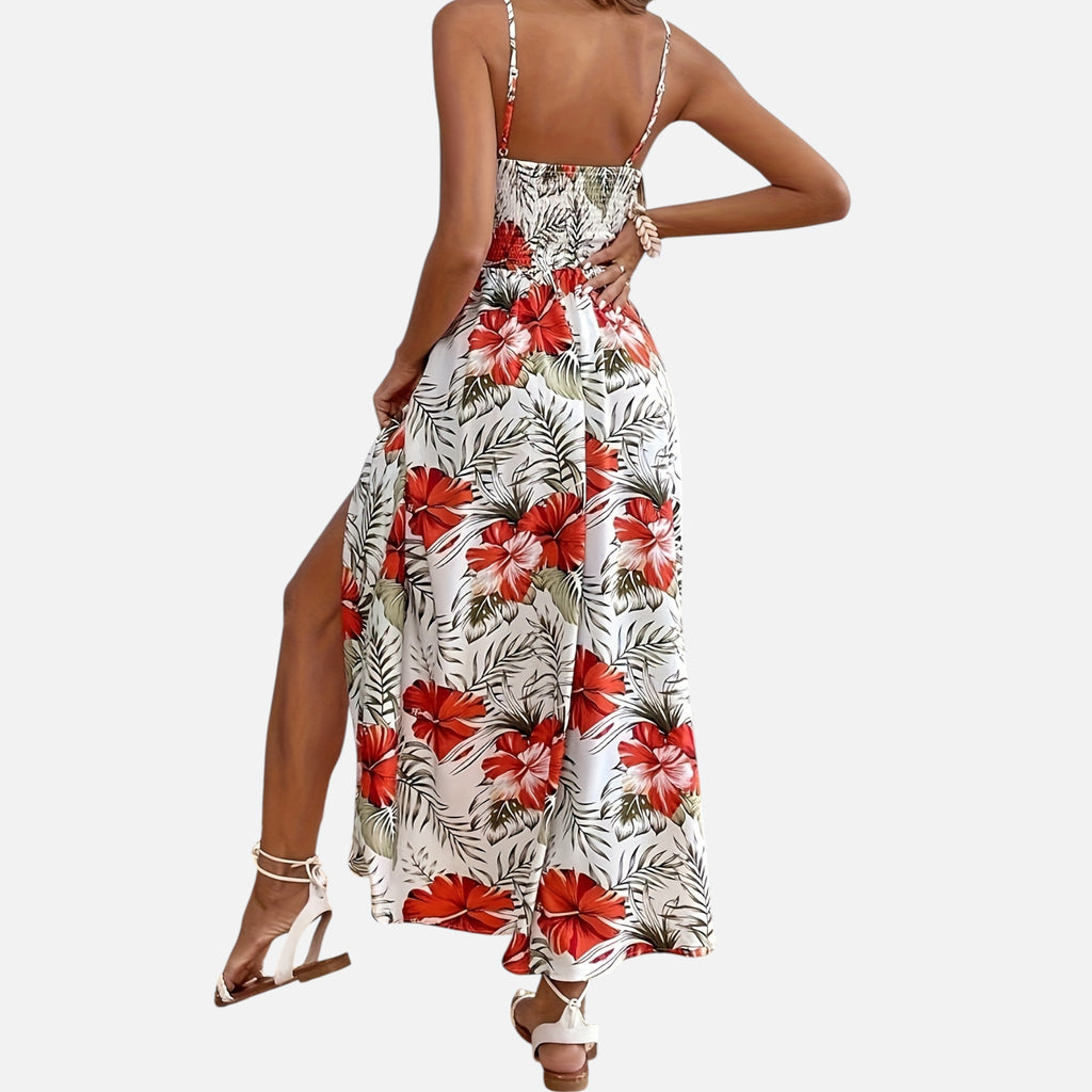 Montavero | Robe Femme Bretelles Fines – Imprimé Floral Élégant