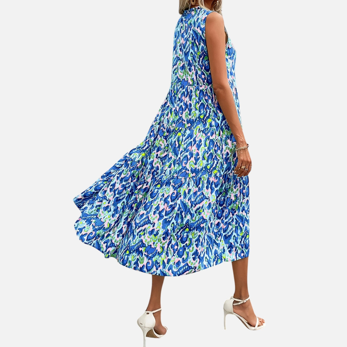 Montavero | Robe Femme Bohème Sans Manches – Imprimé à Pampilles