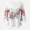 Montavero | Blouse Femme Col Cranté – Imprimé Floral Élégant