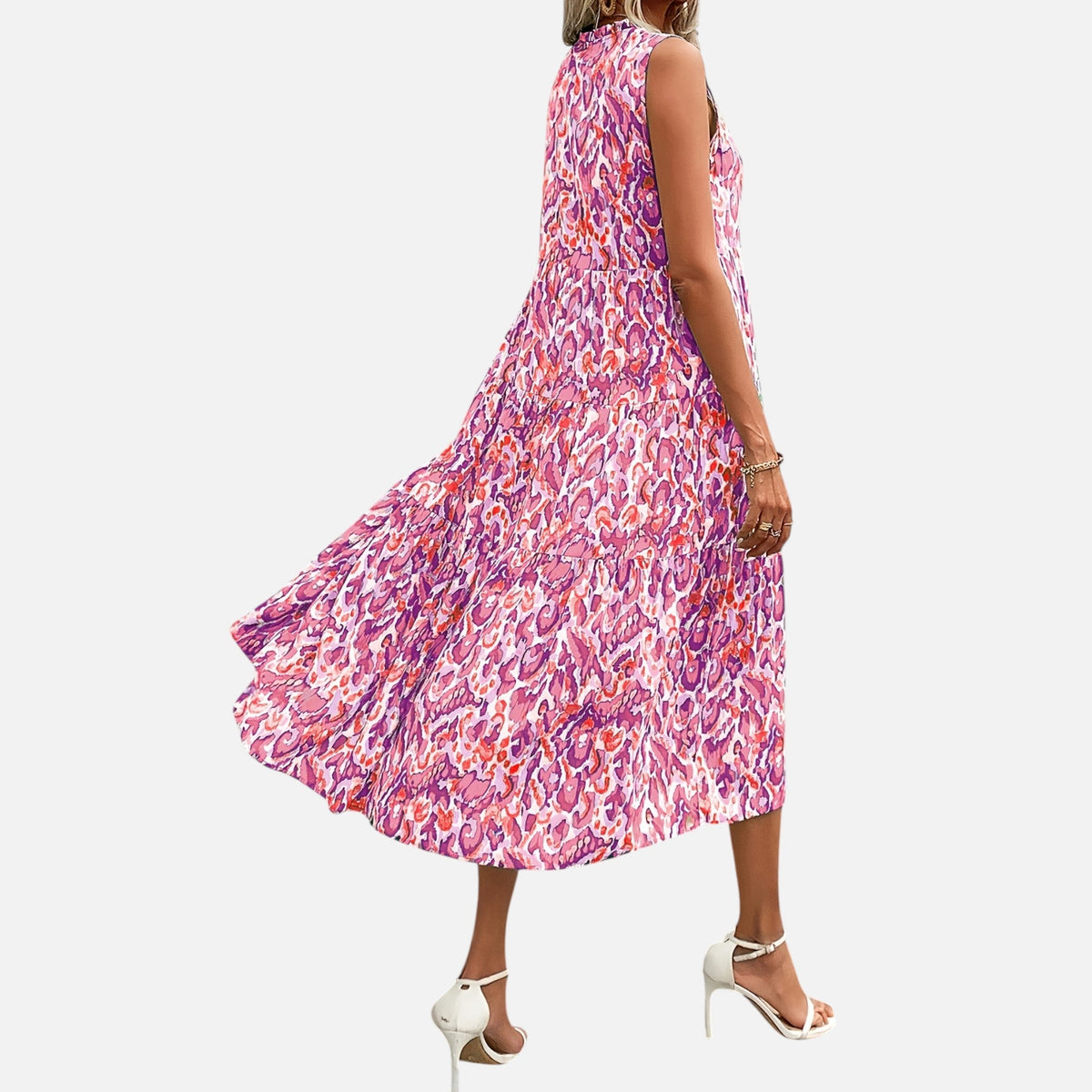 Montavero | Robe Femme Bohème Sans Manches – Imprimé à Pampilles