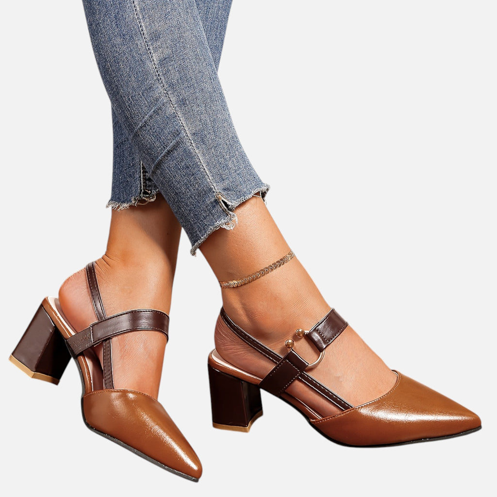 Montavero | Sandales Femme Bout Pointu – Talon Épais Élégant