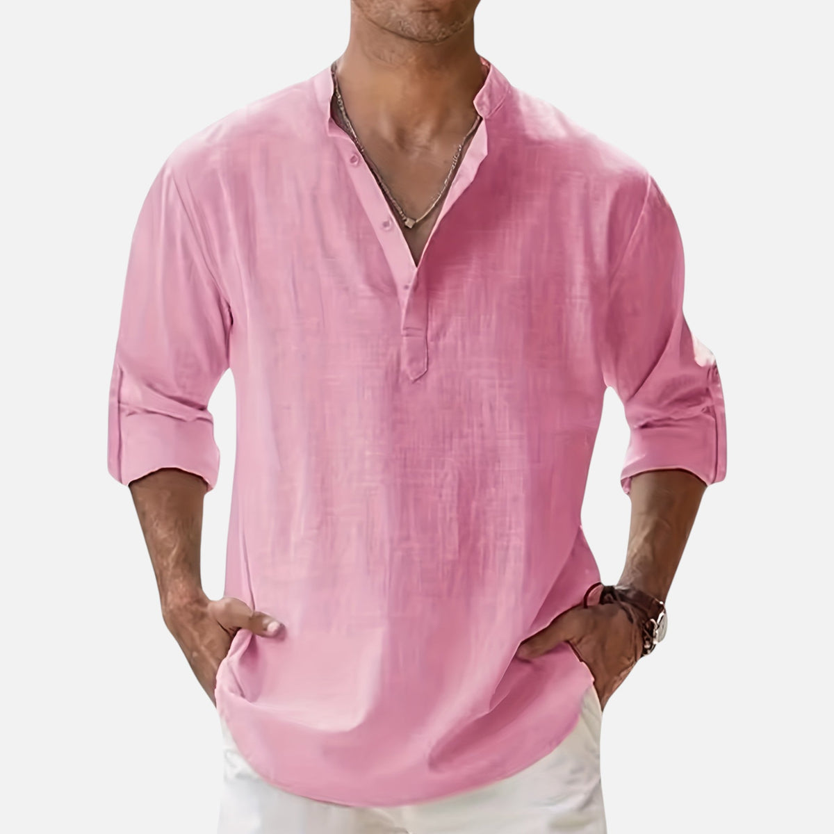 Montavero | Chemise Homme Manches Longues – Style Lin Coton Mélangé