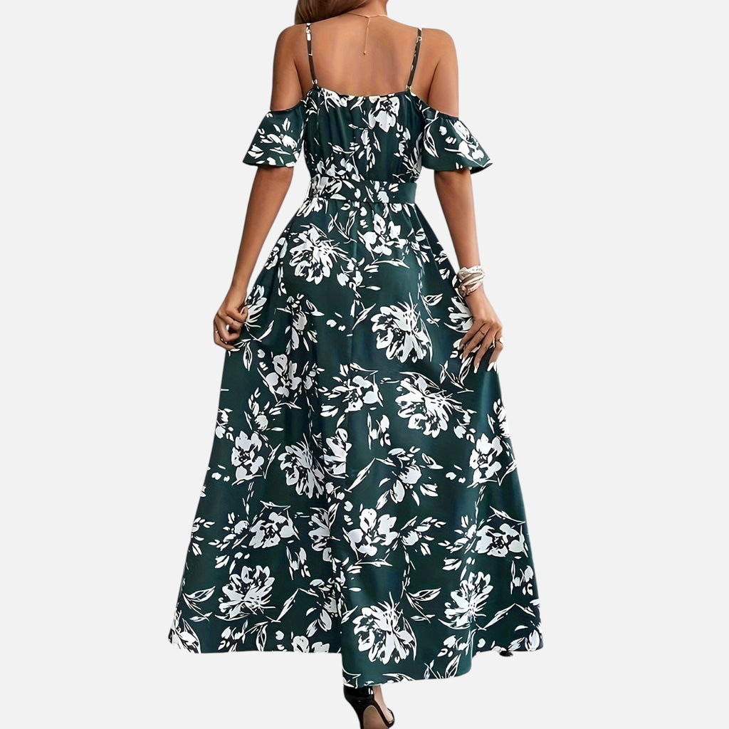 Montavero | Robe Femme Épaules Dénudées – Imprimé Floral Élégant