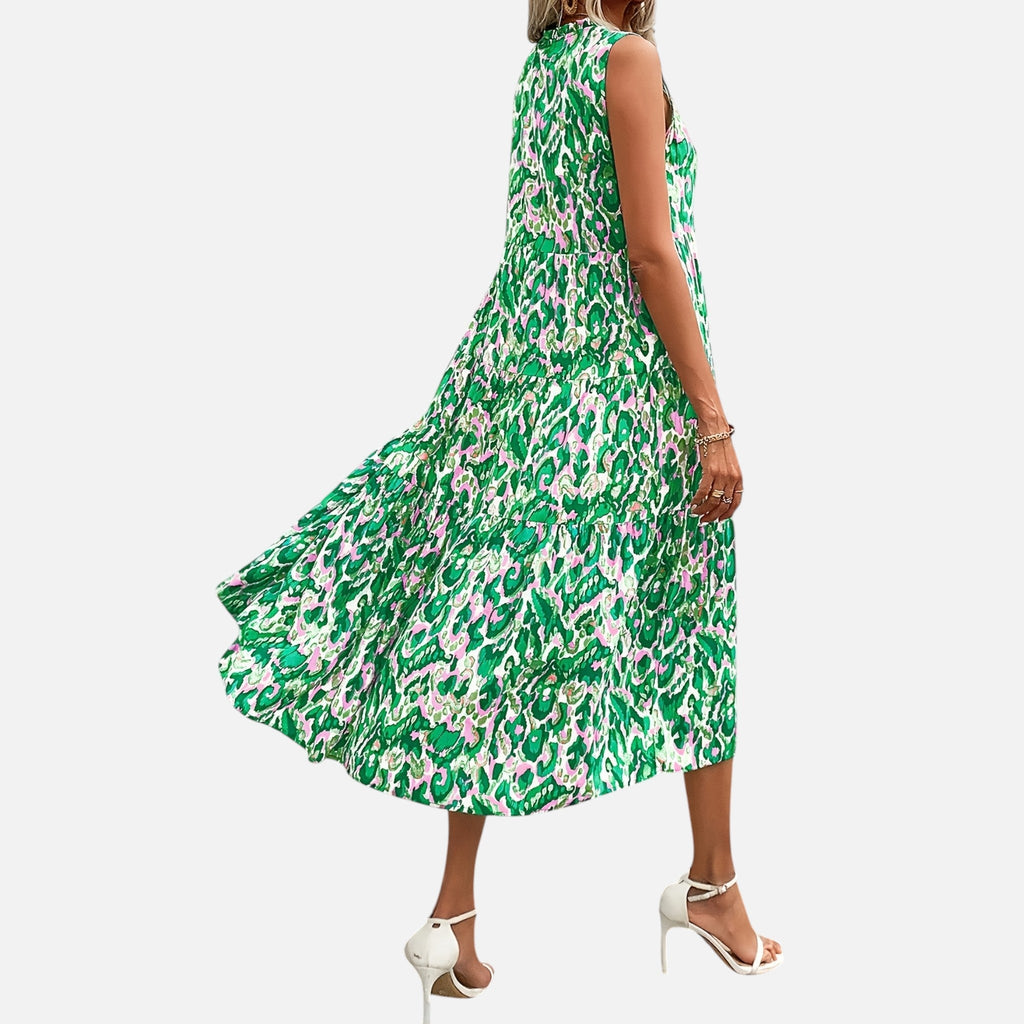 Montavero | Robe Femme Bohème Sans Manches – Imprimé à Pampilles