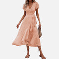 Montavero | Robe Femme Manches Courtes – Silhouette Col V Raffinée