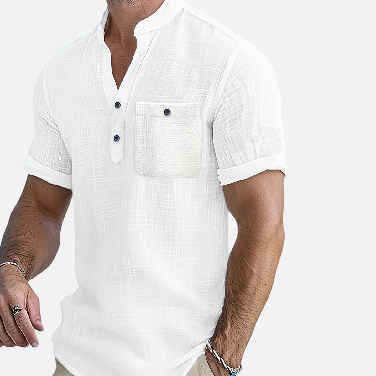Montavero | Chemise Homme Été – Style Minimaliste Col Ouvert