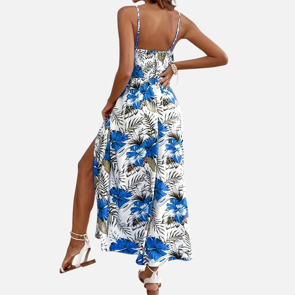 Montavero | Robe Femme Bretelles Fines – Imprimé Floral Élégant