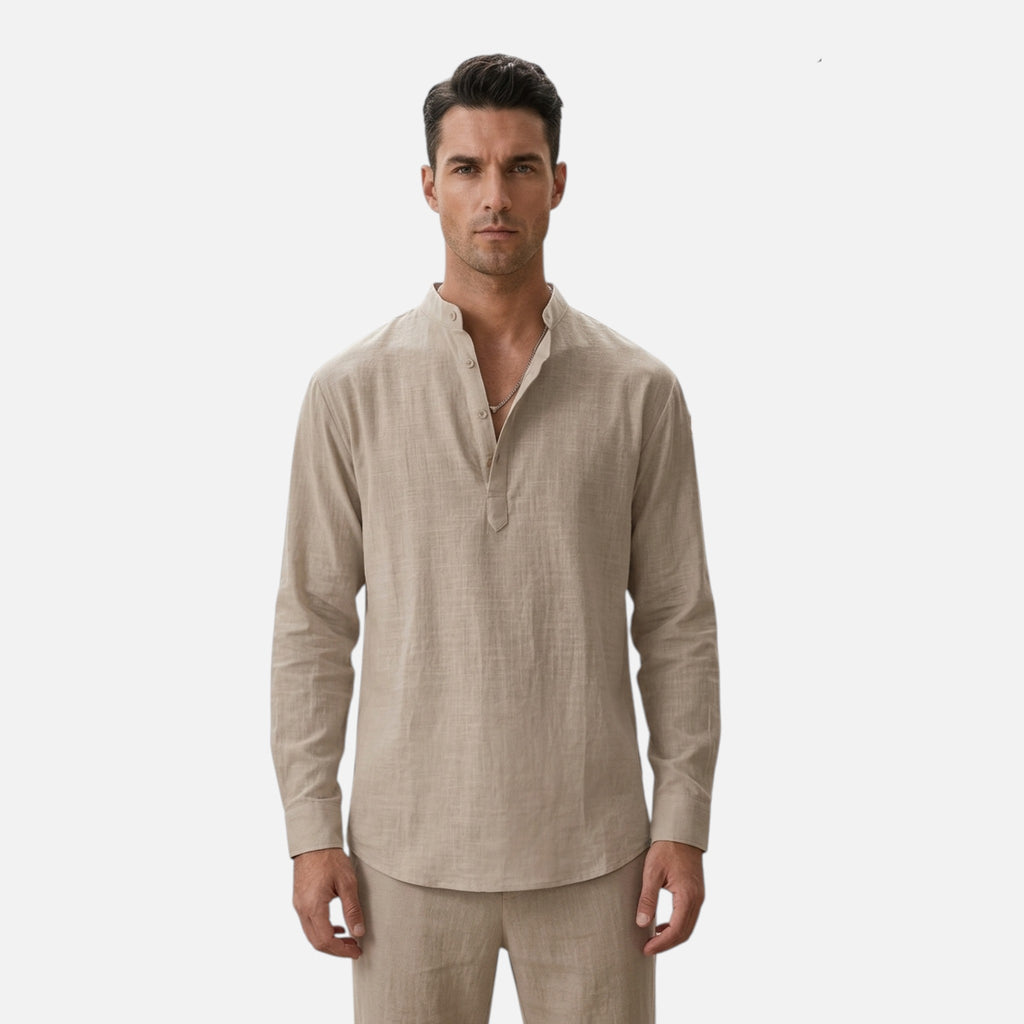 Montavero | Chemise Homme Manches Longues – Style Lin Coton Mélangé