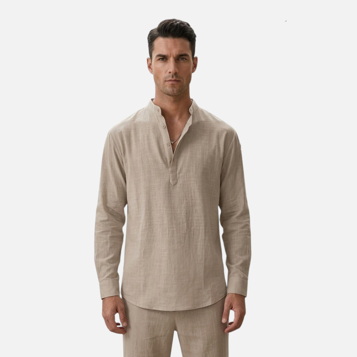 Montavero | Chemise Homme Manches Longues – Style Lin Coton Mélangé