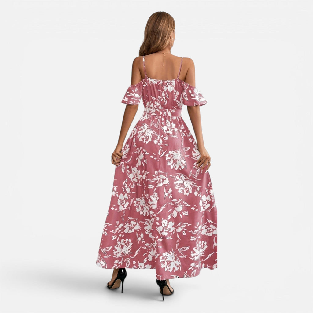 Montavero | Robe Femme Épaules Dénudées – Imprimé Floral Élégant