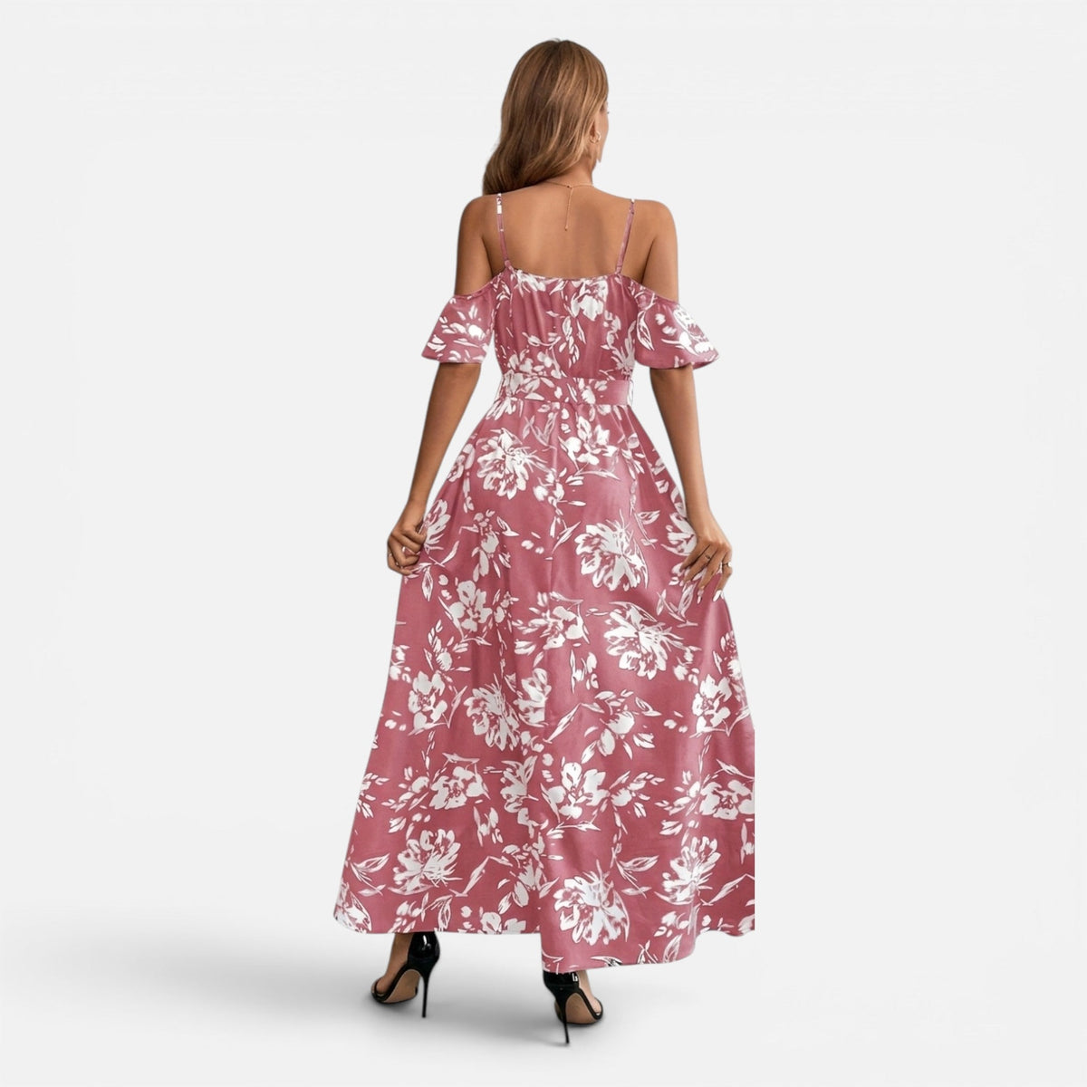 Montavero | Robe Femme Épaules Dénudées – Imprimé Floral Élégant