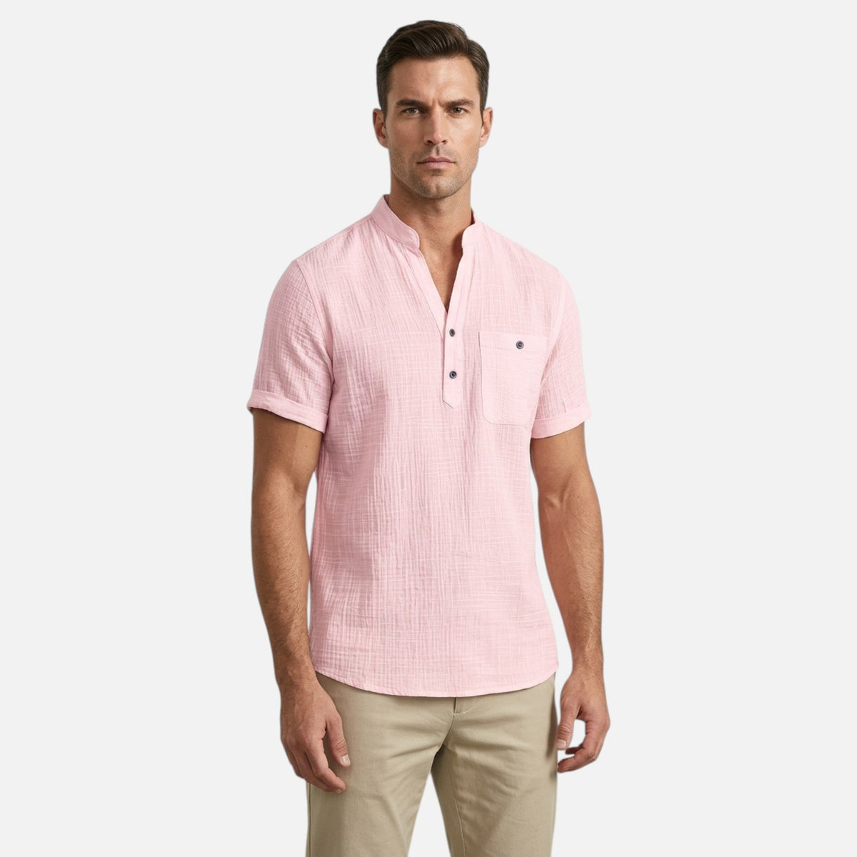 Montavero | Chemise Homme Été – Style Minimaliste Col Ouvert