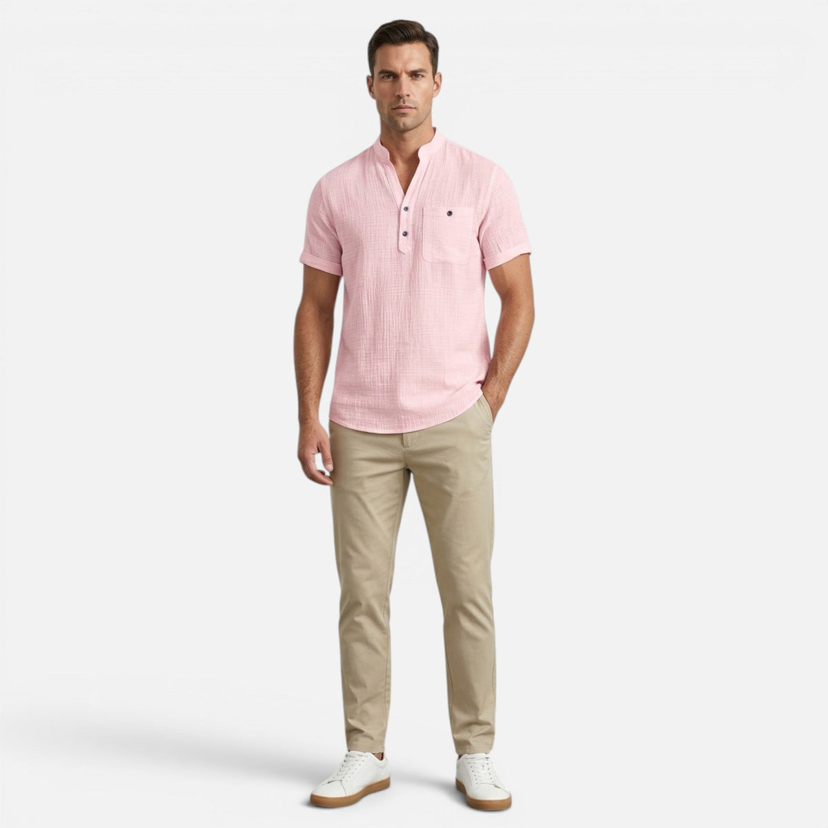 Montavero | Chemise Homme Été – Style Minimaliste Col Ouvert