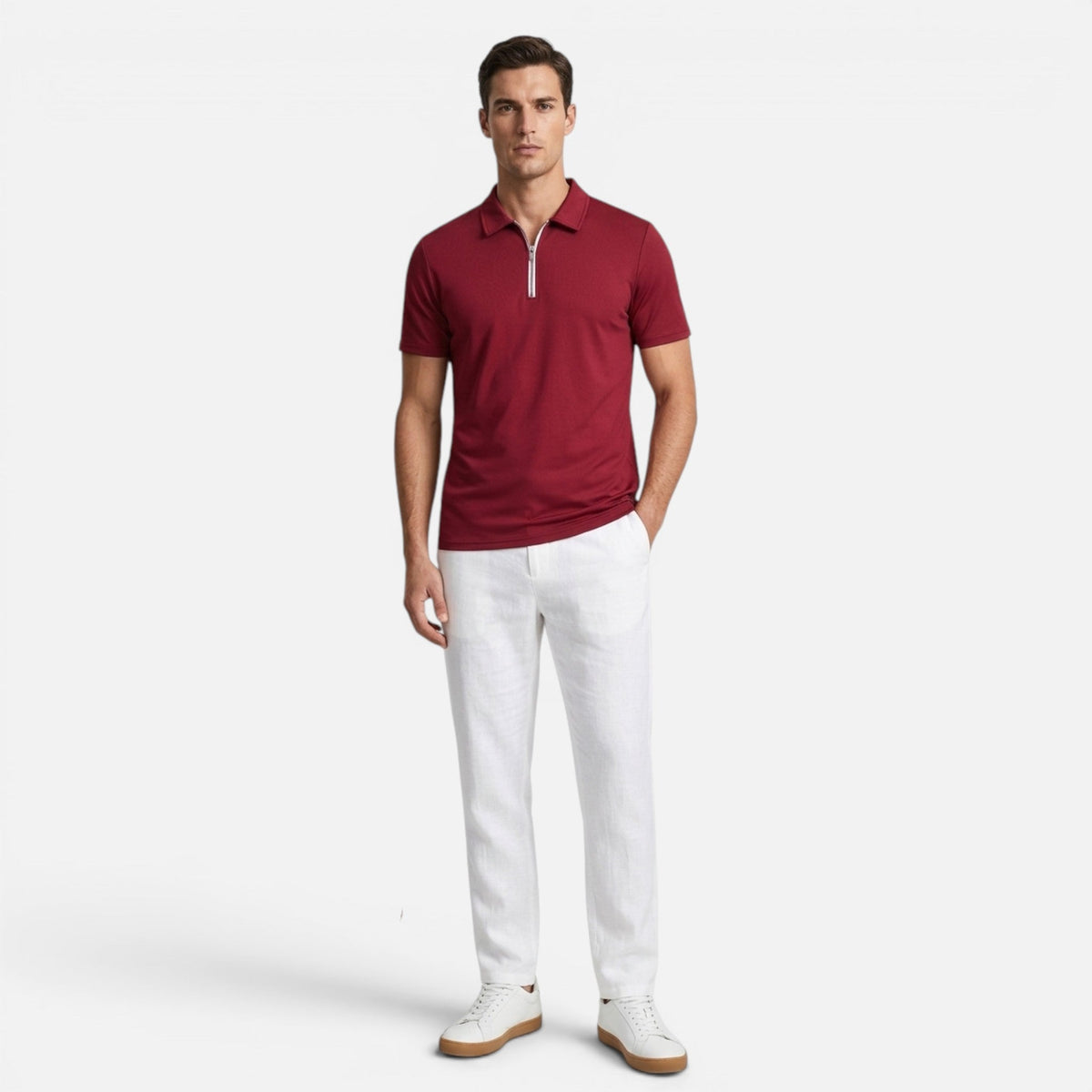 Montavero | Chemise Homme Manches Courtes – Style Col Zippé Raffiné