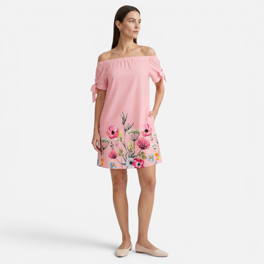 Montavero | Robe Femme Imprimé Floral – Finition Nœud Raffinée