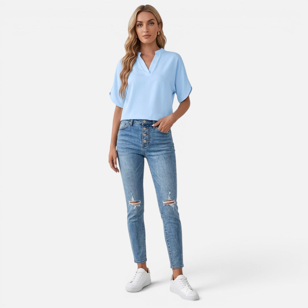 Montavero | Chemise Femme Manches Courtes – Élégance Minimaliste