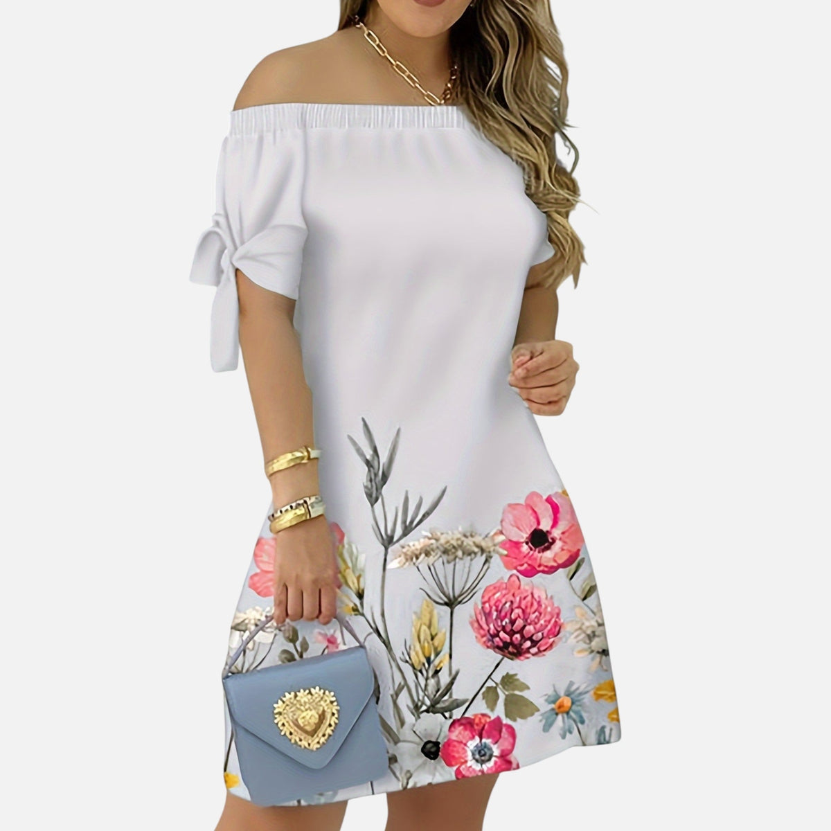 Montavero | Robe Femme Imprimé Floral – Finition Nœud Raffinée
