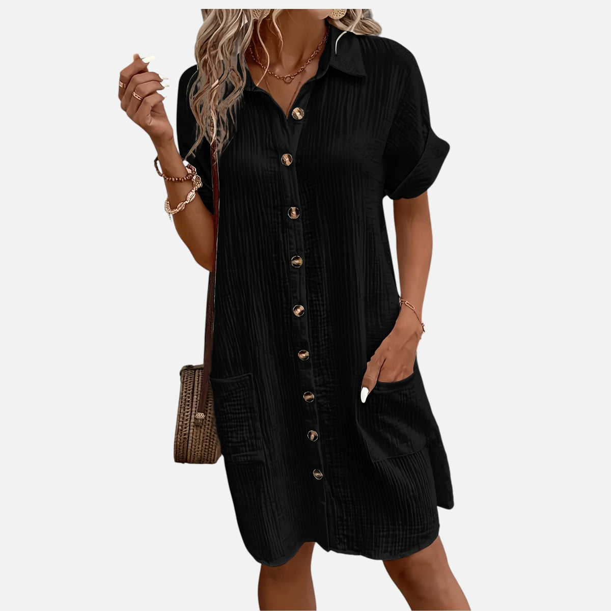 Montavero | Robe Chemise Femme – Style Coton Mélangé Héritage Minimaliste
