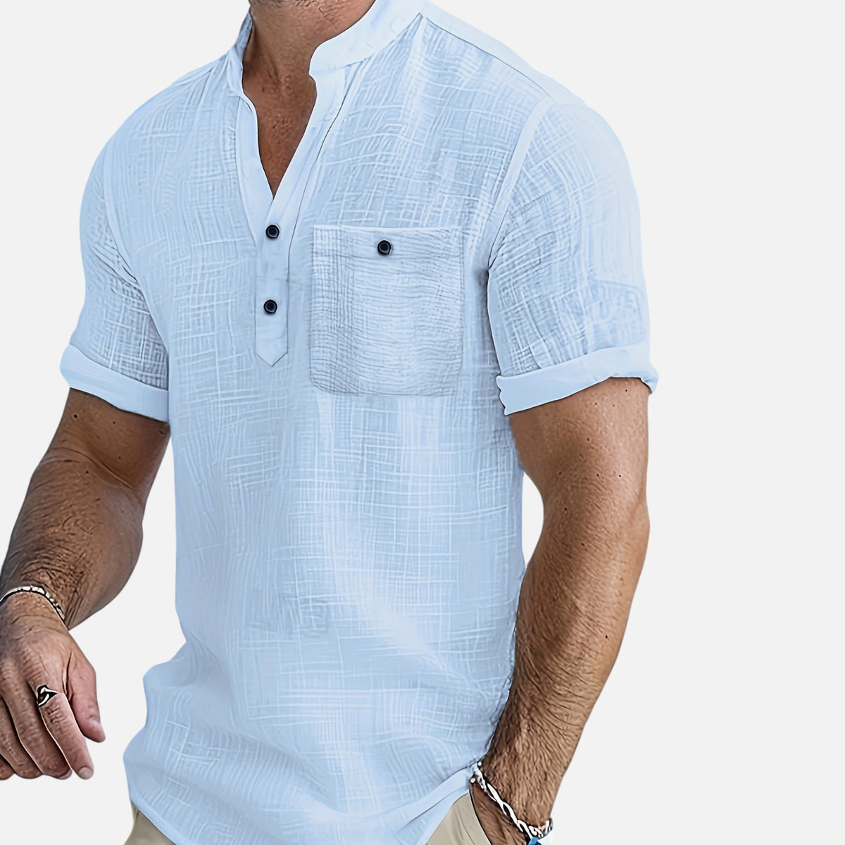 Montavero | Chemise Homme Été – Style Minimaliste Col Ouvert