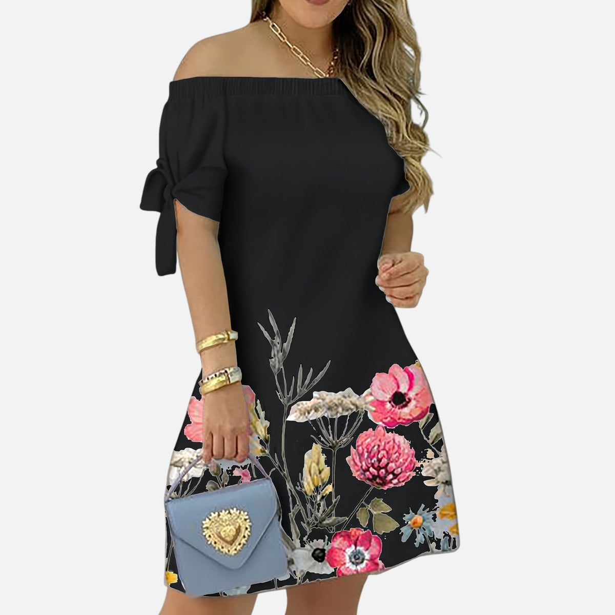 Montavero | Robe Femme Imprimé Floral – Finition Nœud Raffinée