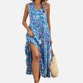 Montavero | Robe Femme Bohème Sans Manches – Imprimé à Pampilles