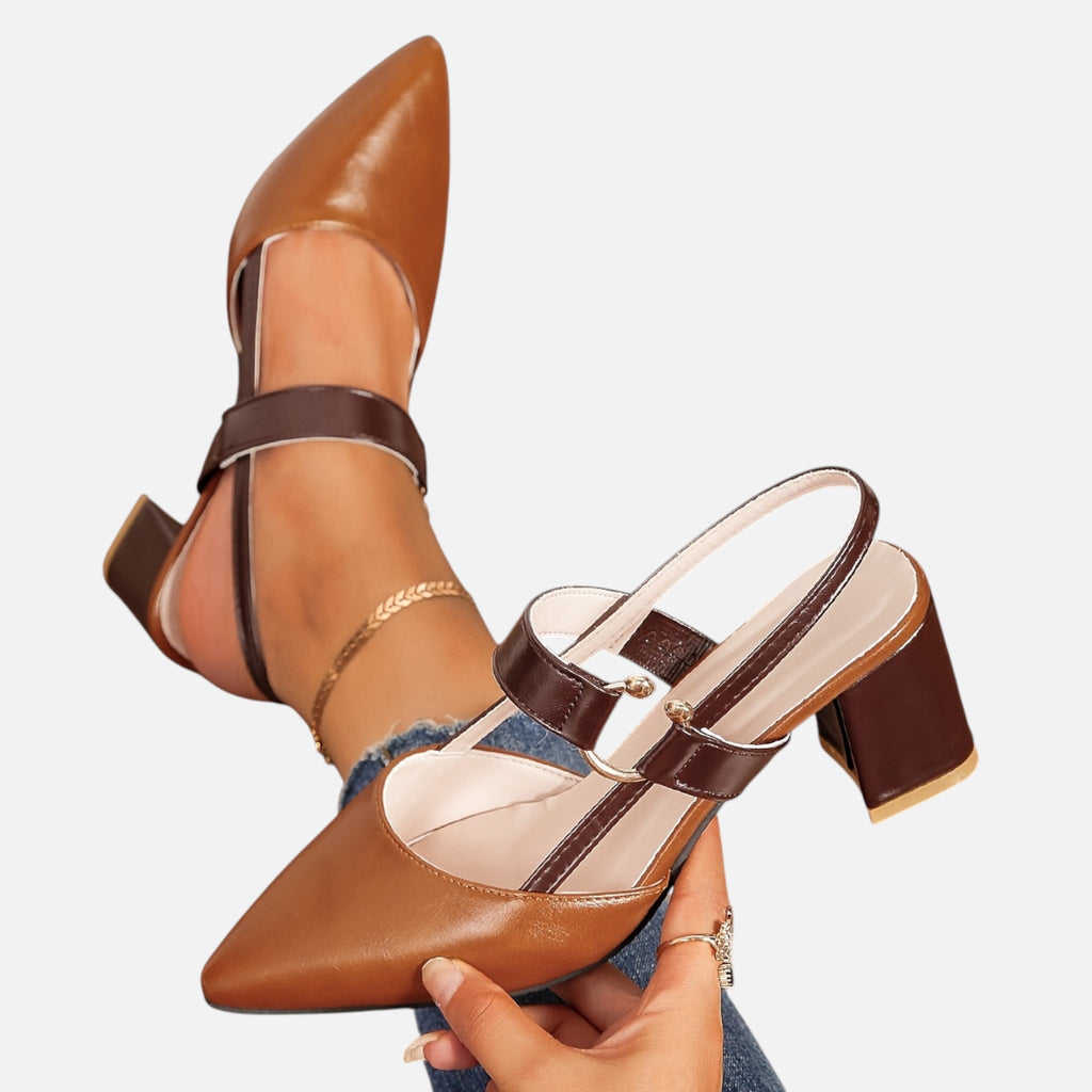 Montavero | Sandales Femme Bout Pointu – Talon Épais Élégant